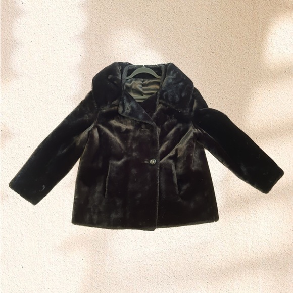 Neseal of Nestels - Vintage Black faux-fur 1960s style coat - Picture 1 of 8
